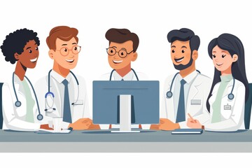 Fototapeta premium Diverse Medical Team Discussing Patient Care