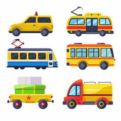 a set of four different types of vehicles