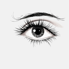 Eyelashes vector illustration isolated on transparent background