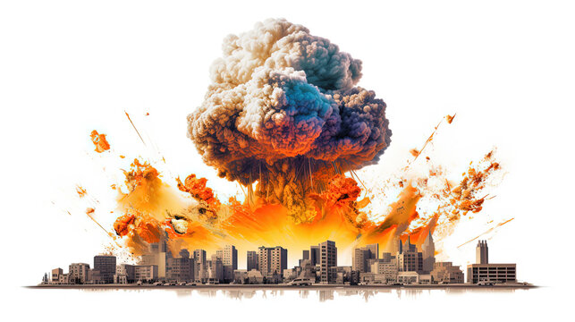 Atomic explosion. Cityscape