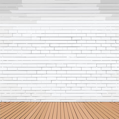 White brick wall texture seamless vector illustration.