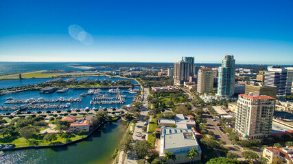 St Petersburg, Florida - Panoramic aerial view of cityscape