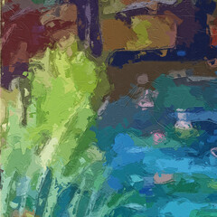 The beautiful scenery of oil paintings and various flowers, ducks, ponds, butterflies, cats, and dogs