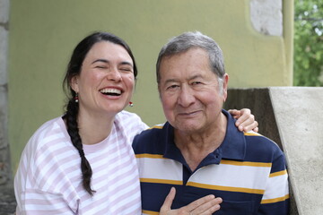 Daughter and father having a great time together