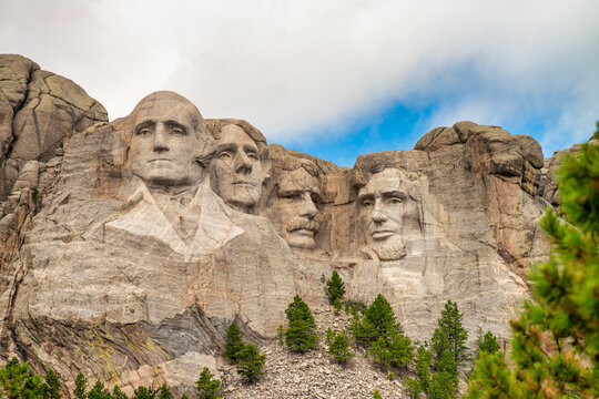 Mount Rushmore National Monument in the United States of America. Summer season colours