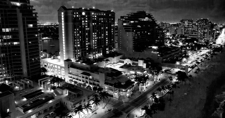 Fort Lauderdale skyline at sunset, Florida