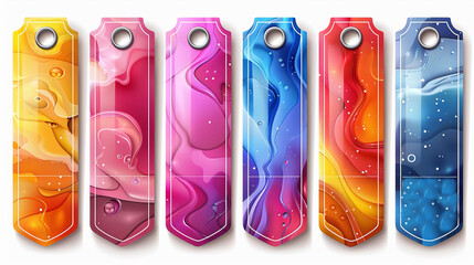 Colorful Abstract Liquid Flow Bookmark Designs