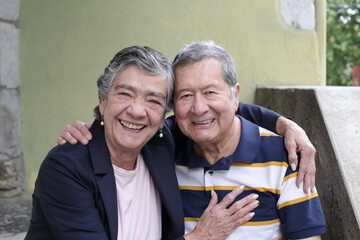 Happy senior couple feeling love after a long marriage 
