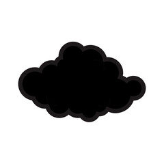 Black Cloud Doodle Vector 