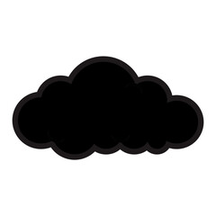 Black Cloud Doodle Vector 