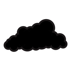 Black Cloud Doodle Vector 