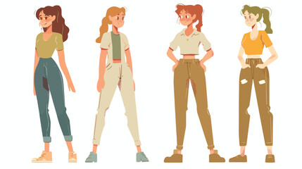 Modern young woman or yuppie animation kit. Four 