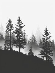 A dark and moody forest scene