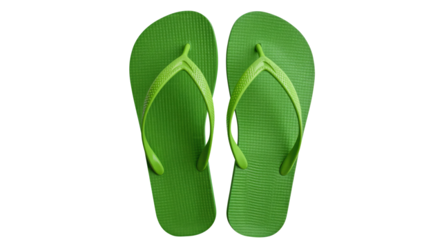 colorful flip flops isolated on transparent white background, clipping path