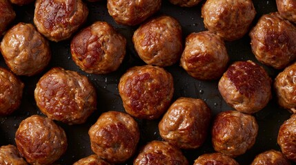 Obraz premium Background full of meatball. Product photography. Meatball background.