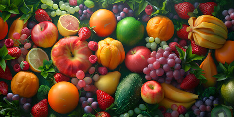 A bunch of fruit that is on a table - Powered by Adobe