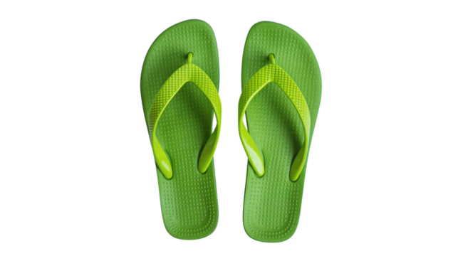 colorful flip flops isolated on transparent white background, clipping path