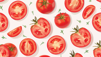 Natural seamless pattern with sliced and whole red 