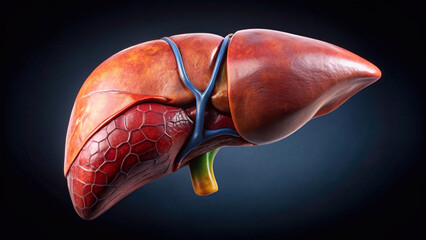 Liver model in the human body