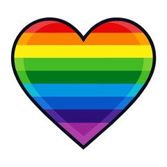 Heart colored in rainbow colors. LGTB pride. Love is love. 
