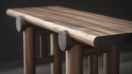 Elegant wooden table with rounded edges