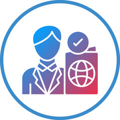 Vector Design Passport Control Icon Style