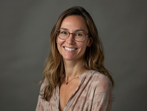 AI generated illustration of a woman posing for a professional business headshot portrait