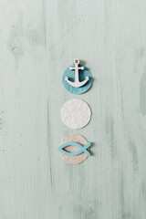 Symbole Maritim, See, Meer, Glaube, Religion - hell, schlicht und modern