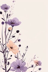 Delicate Floral Border for Adult Stationery Design Generative AI