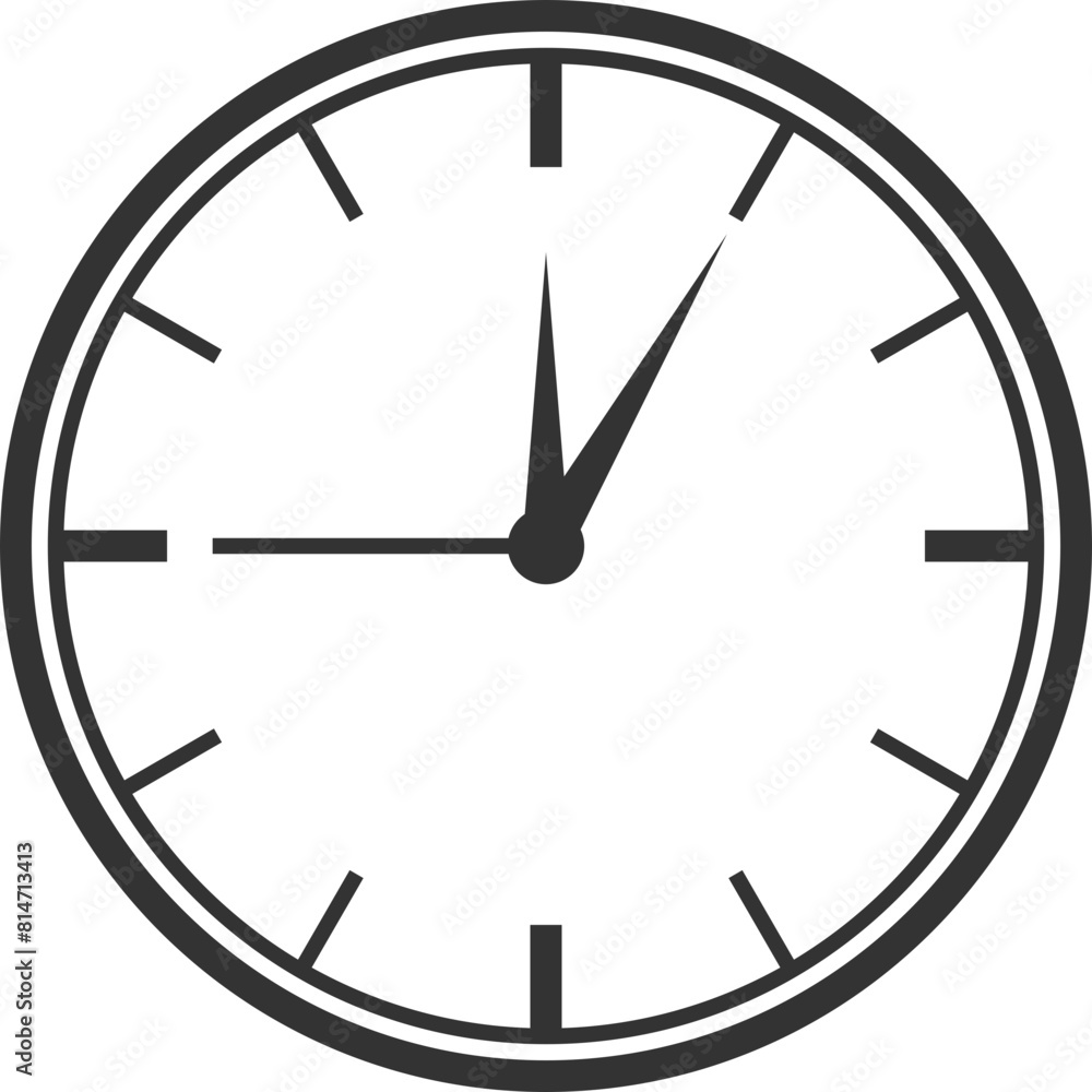 Poster clock icon vector. flat design element watch isolated on white background.