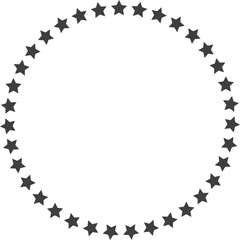 Start decoration frame in vector. Stars abstract round border.