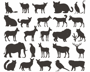 a collection of silhouettes of wild animals