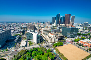 Los Angeles, CA - July 27, 2017: Aerial view of Downtown Los Angeles on a sunny day
