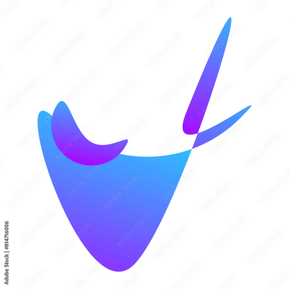 Poster gradient colorful shape in trendy style. abstract liquid shape, icon or logo. vector isolated on whi