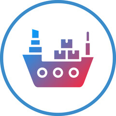 Vector Design Cargo Ship Icon Style
