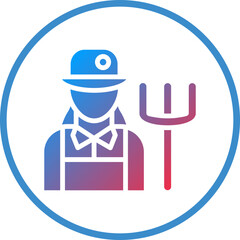 Vector Design Female Farmer Icon Style