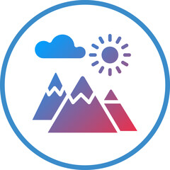 Vector Design Mountains Icon Style