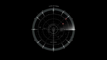 Scanning moving target shape with alpha channel White HUD Circle User interface on isolated black background. - Powered by Adobe