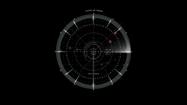 Scanning moving target shape with alpha channel White HUD Circle User interface on isolated black background. - Powered by Adobe