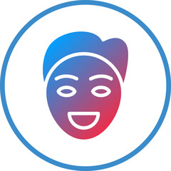 Vector Design Smiling Man Icon Style