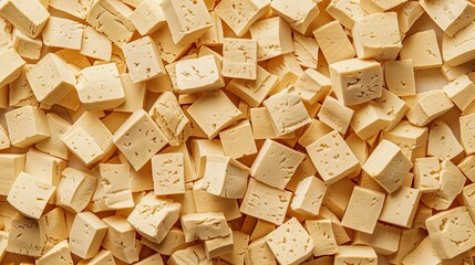 Background full of tofu. Product photography. Tofu background.