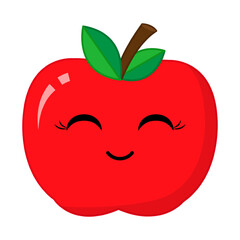 Vector illustration of red apple on transparent background