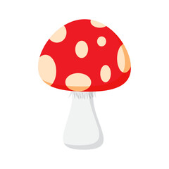 Vector illustration of toadstool mushroom on transparent background