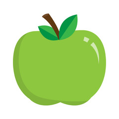 Vector illustration of green apple on transparent background