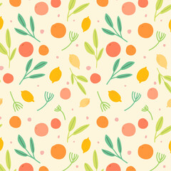 Estampado dibujado a mano de cítricos