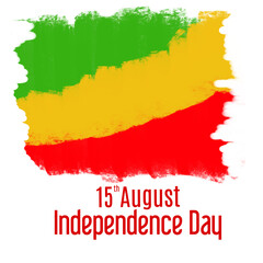 republic of congo independence day greeting card with a transparent background