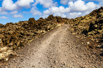 Hiking trail to Caldera Blanca. The path between the 