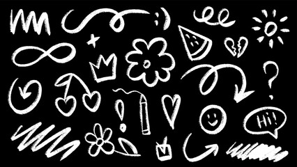 Hand drawn chalk doodles