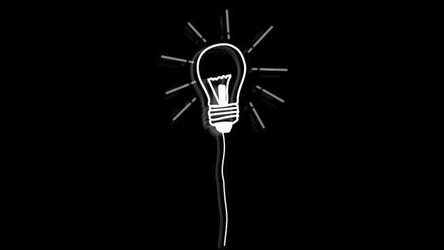 This video showcases an animated light bulb on a transparent background with an alpha channel.