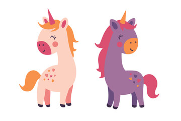 Cute unicorns for nursery art design